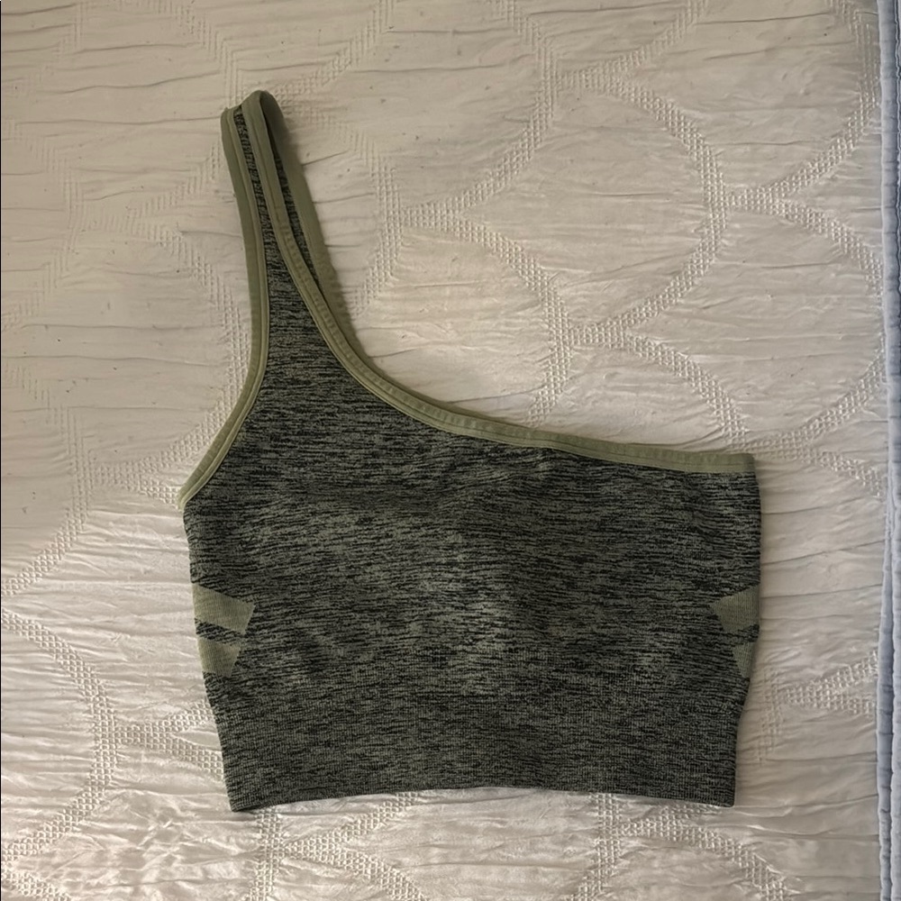 One-Shoulder Gray Sports Bra